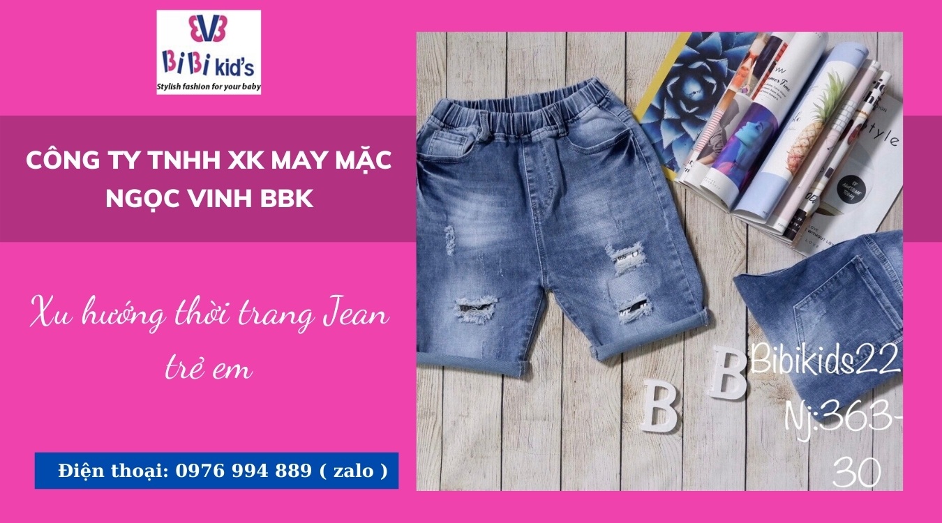 xu hướng thời trang jean trẻ em